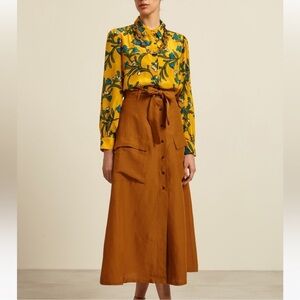 NWOT Weekend Max Mara 100% Silk Shirt Top Button Down‎ Size 8